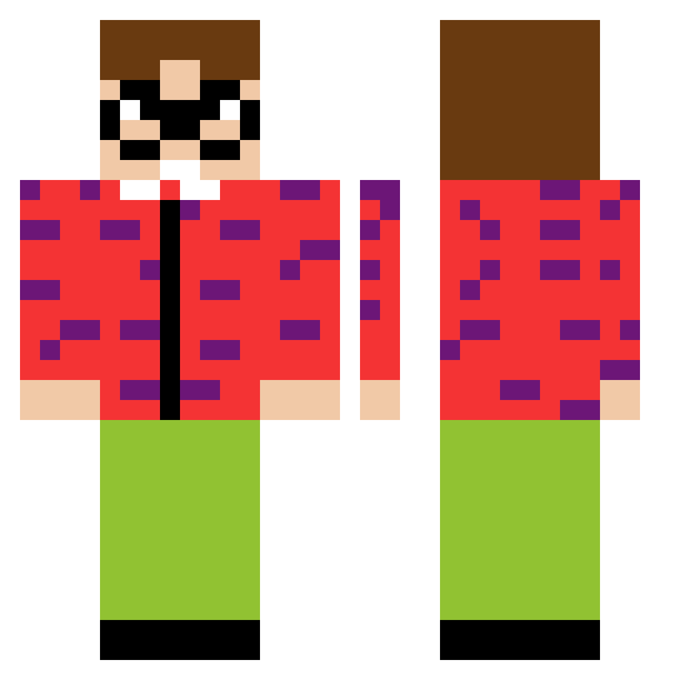 CousinKyle Minecraft skin, front and back view