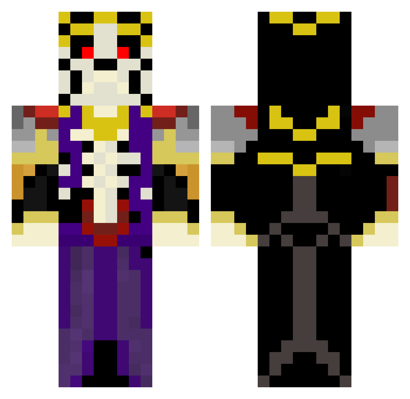 Sealmaster Minecraft skin, front and back view