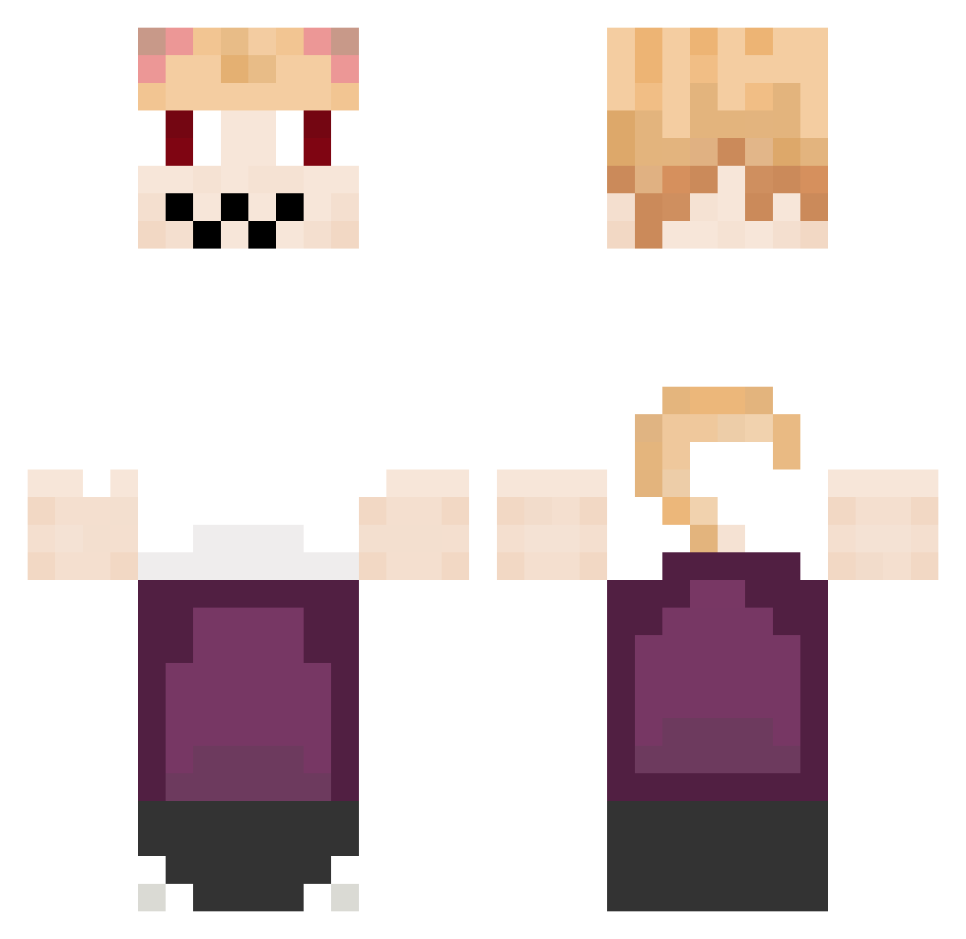 foampasites Minecraft skin, front and back view