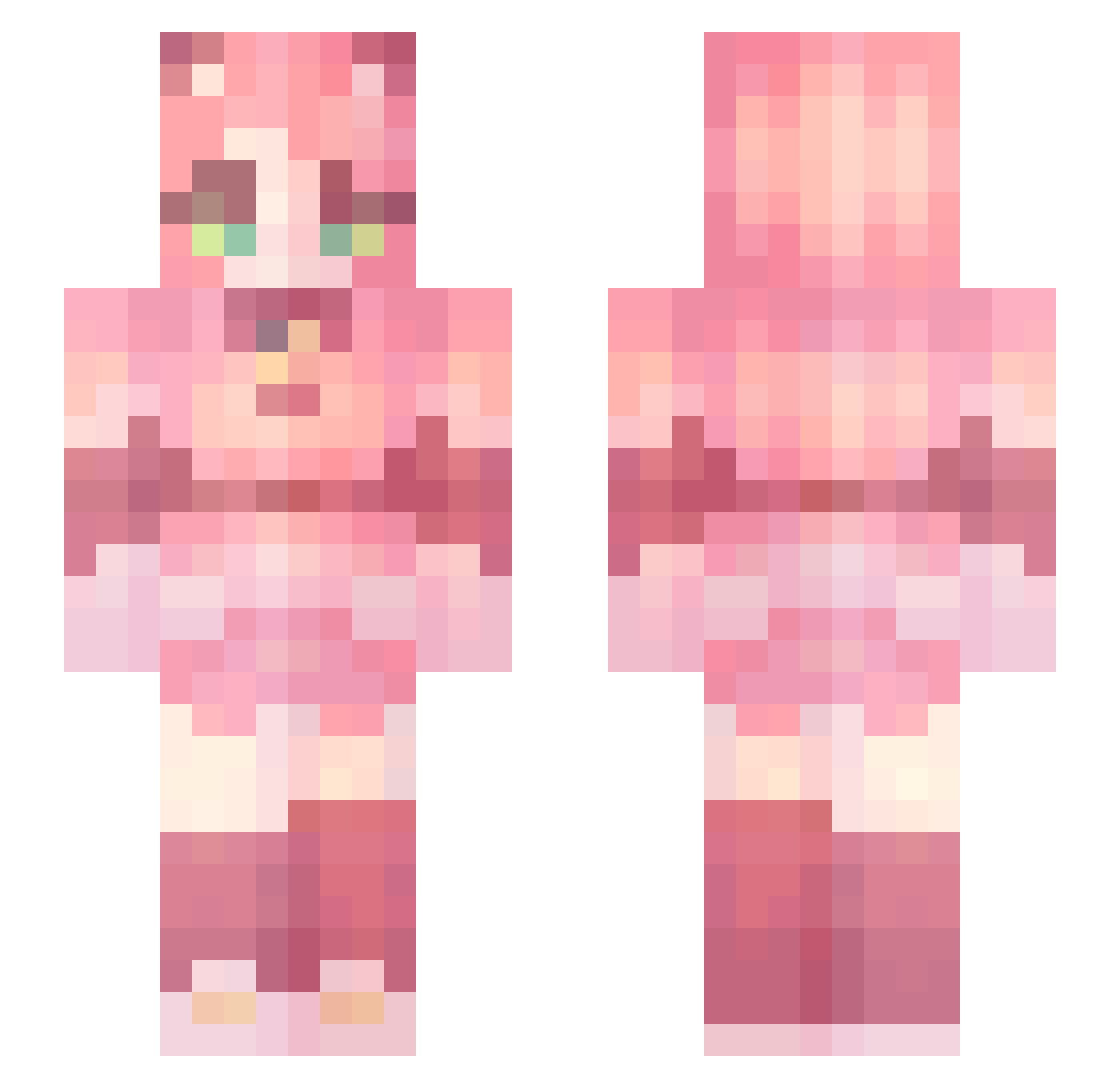 ToastedOctopus Minecraft skin, front and back view