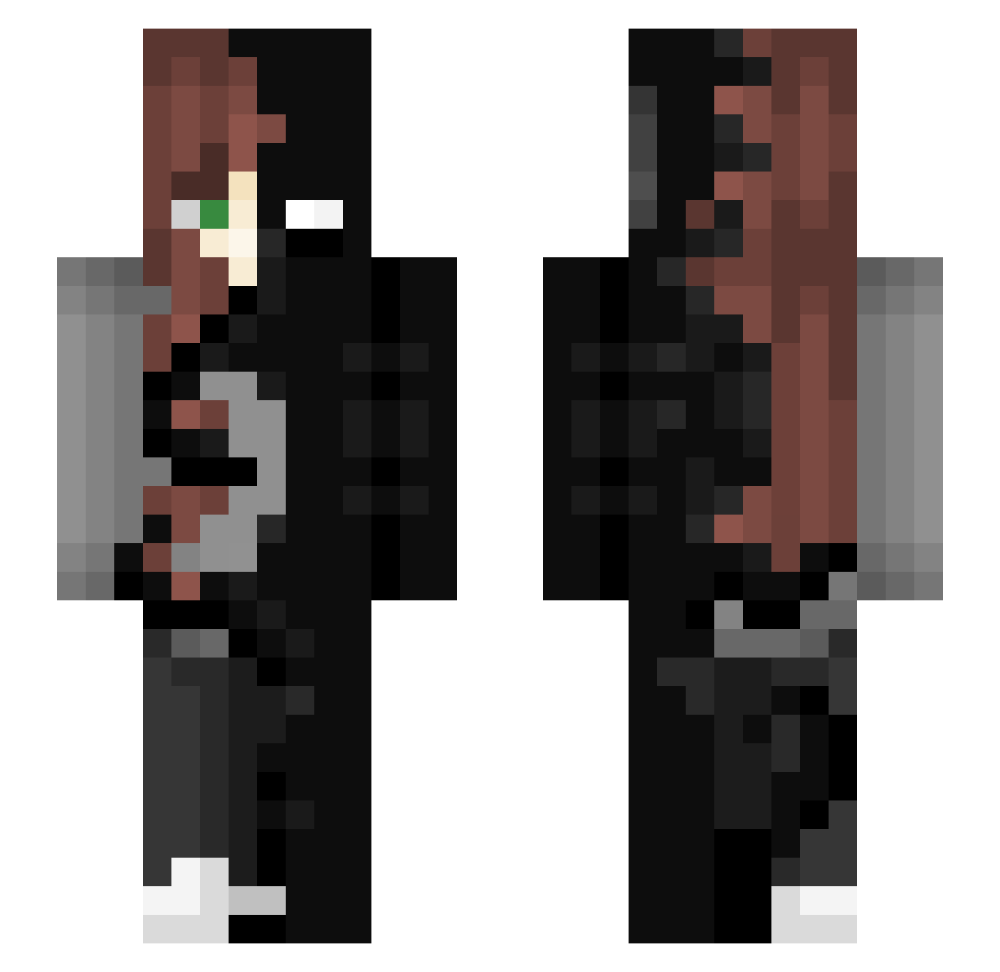 Darkfire3999 Minecraft skin, front and back view