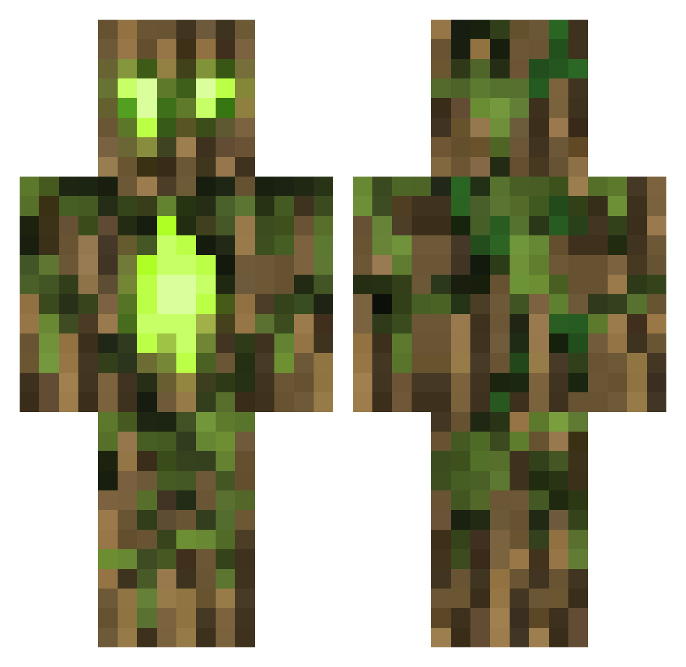 ChasinZodiac Minecraft skin, front and back view