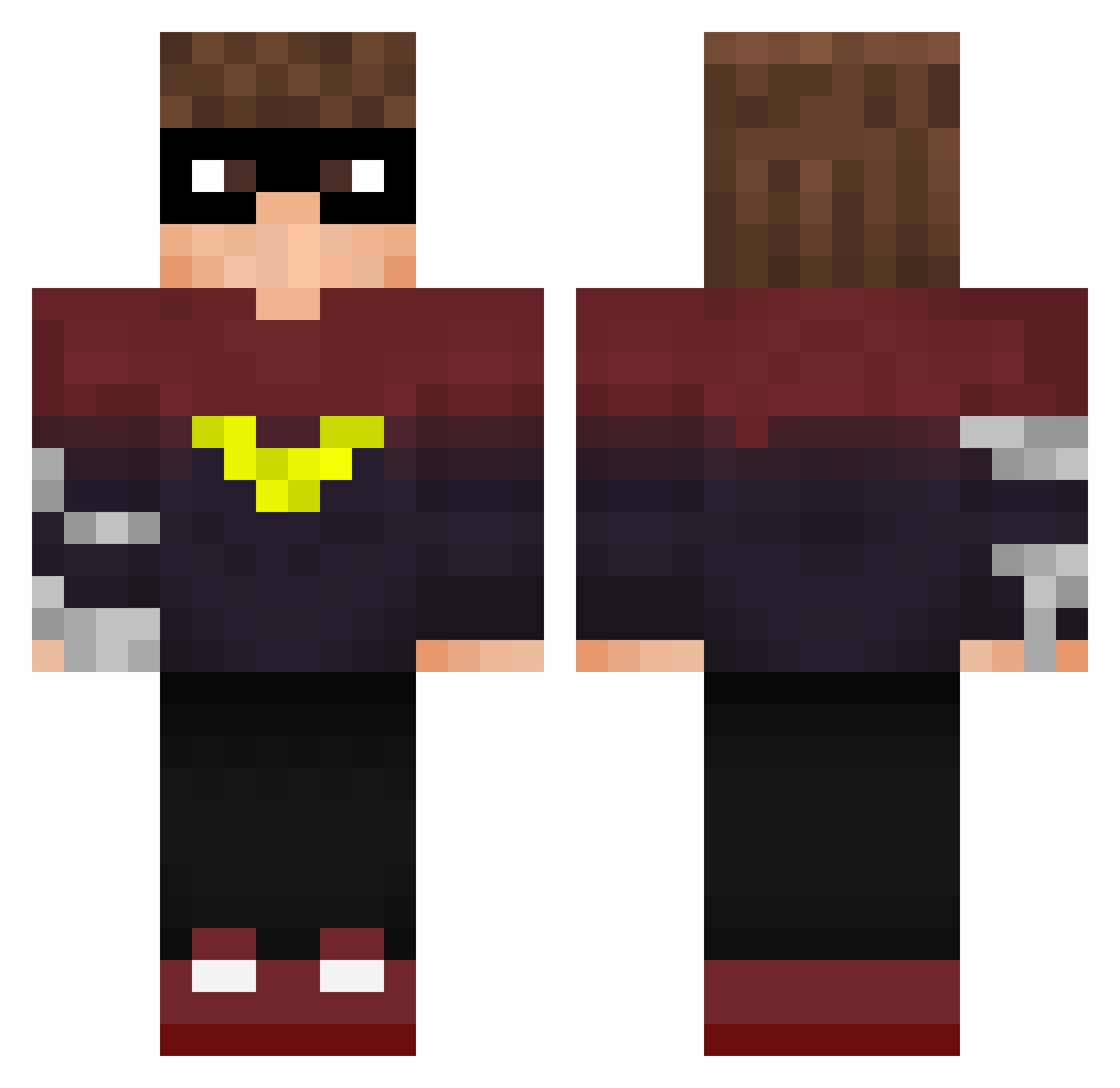 AlannMX Minecraft skin, front and back view