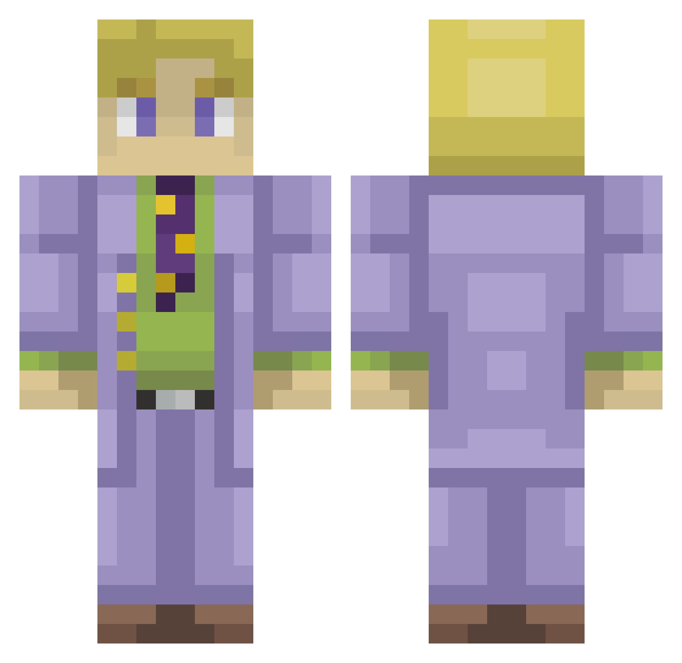 Dwncast Minecraft skin, front and back view