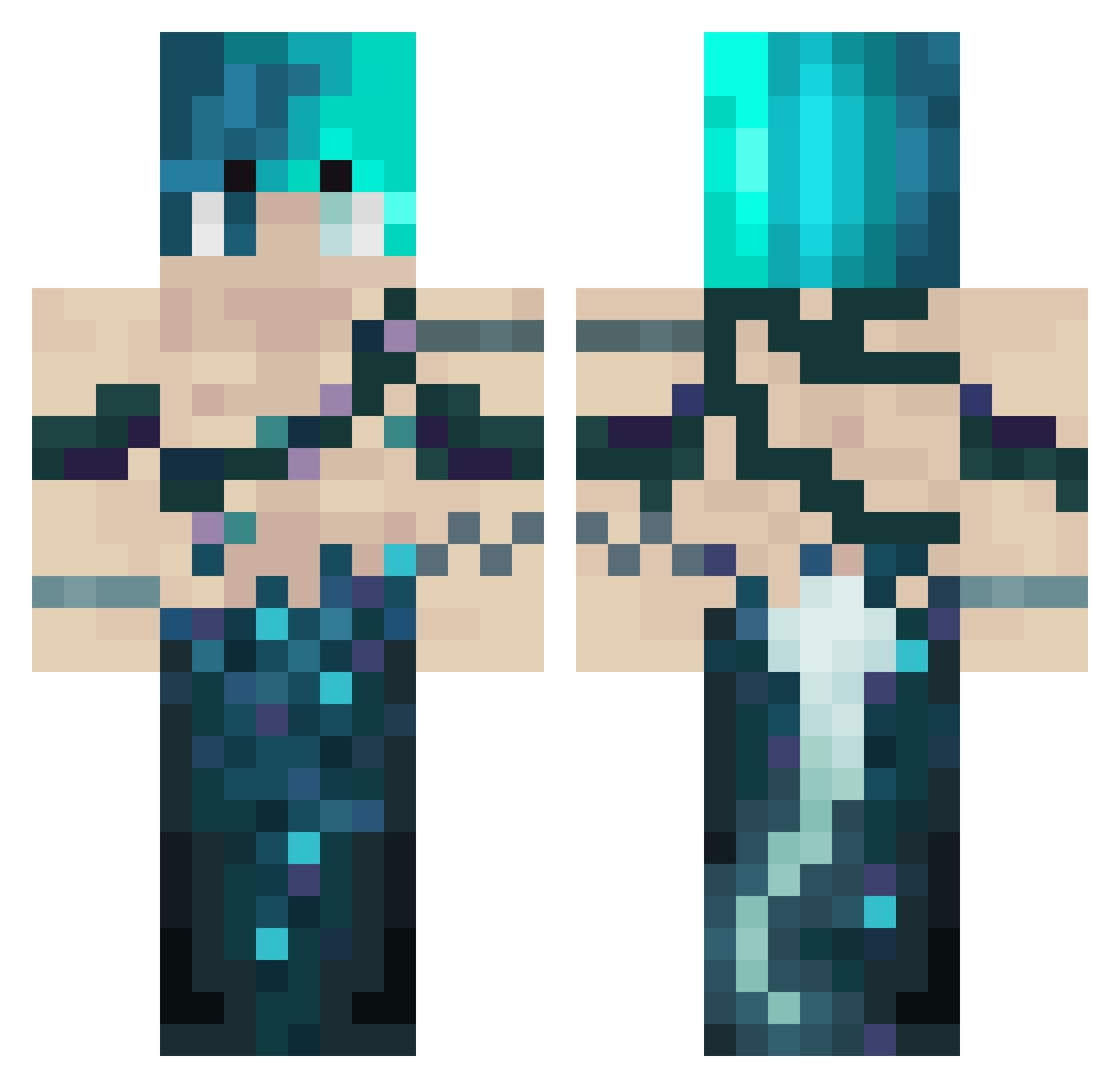 Tokiodan Minecraft skin, front and back view