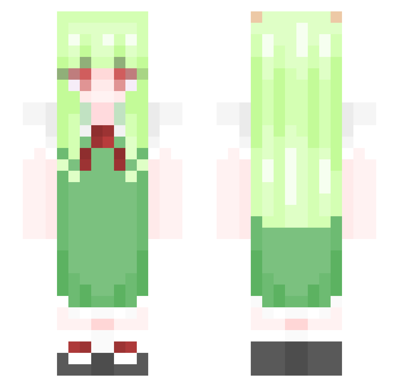 Calafell Minecraft skin, front and back view