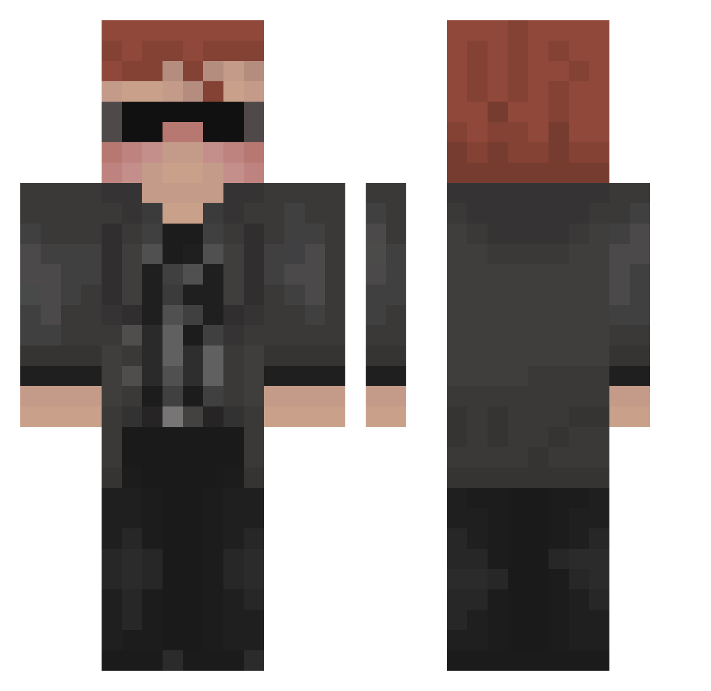 samulectr Minecraft skin, front and back view