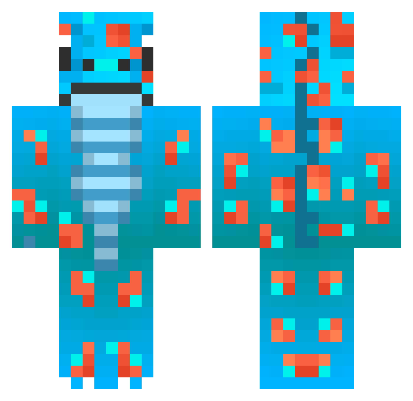 GrugGrom Minecraft skin, front and back view