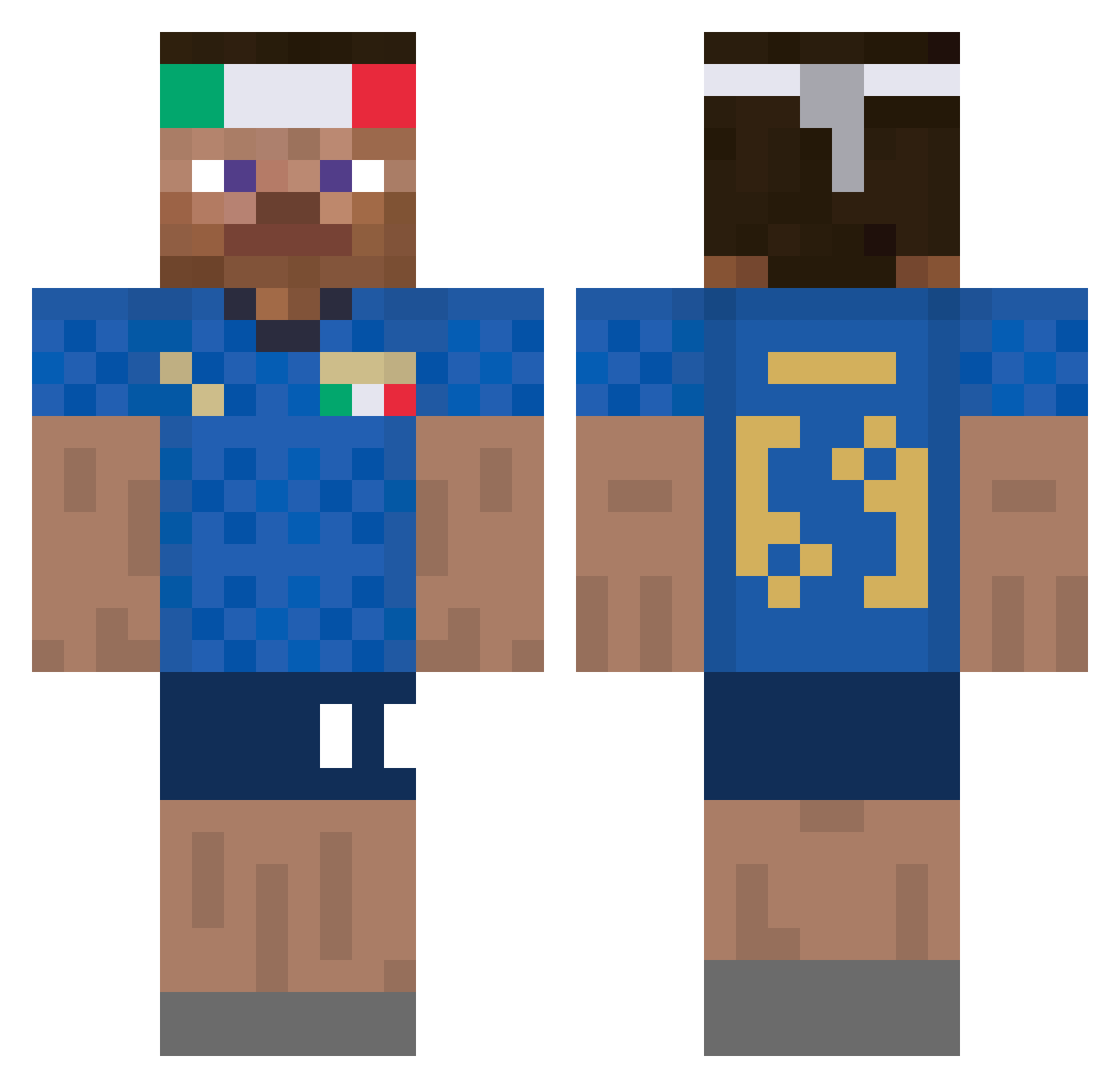 GiuseppeCosmo Minecraft skin, front and back view