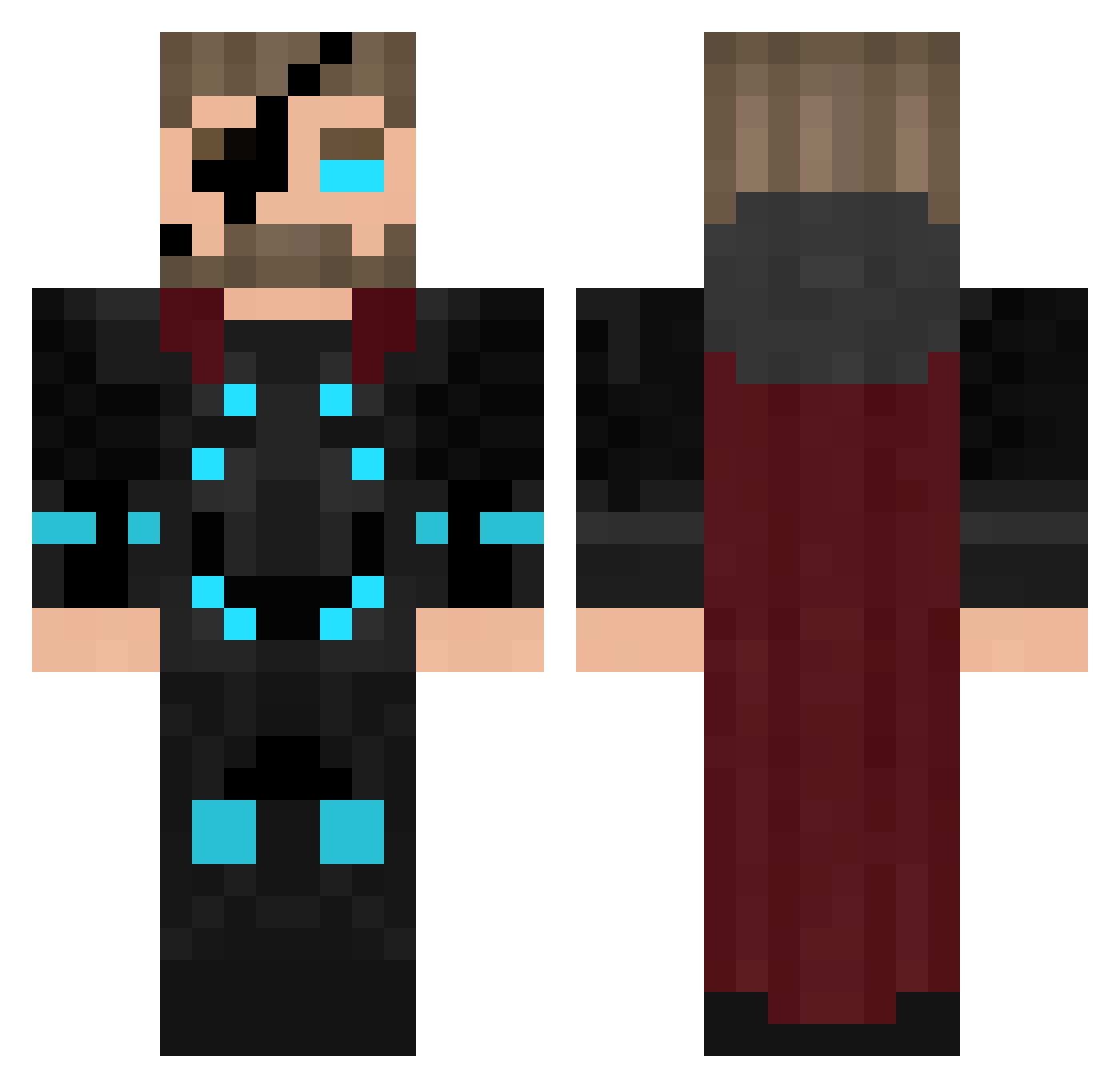 godofthunder07 Minecraft skin, front and back view