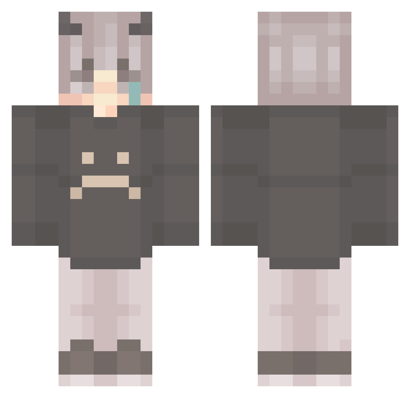 MegaGutex Minecraft skin, front and back view