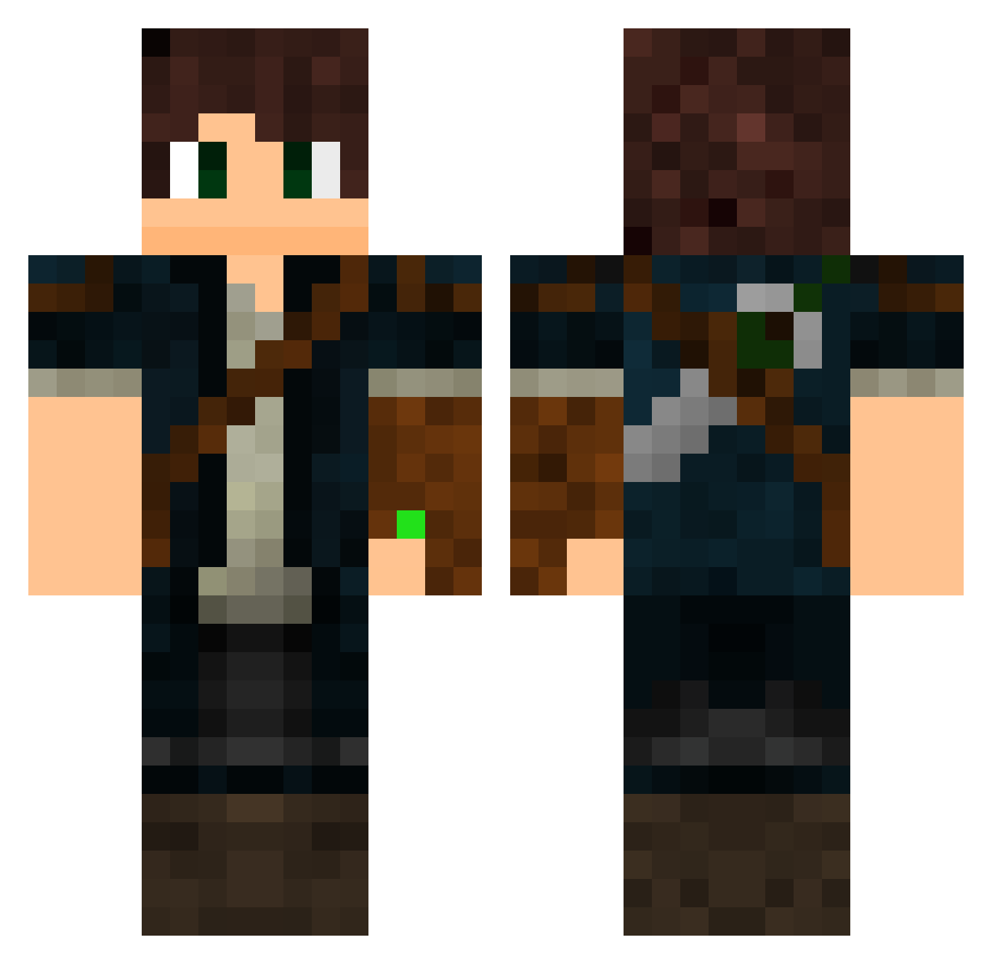 NotKurogane Minecraft skin, front and back view