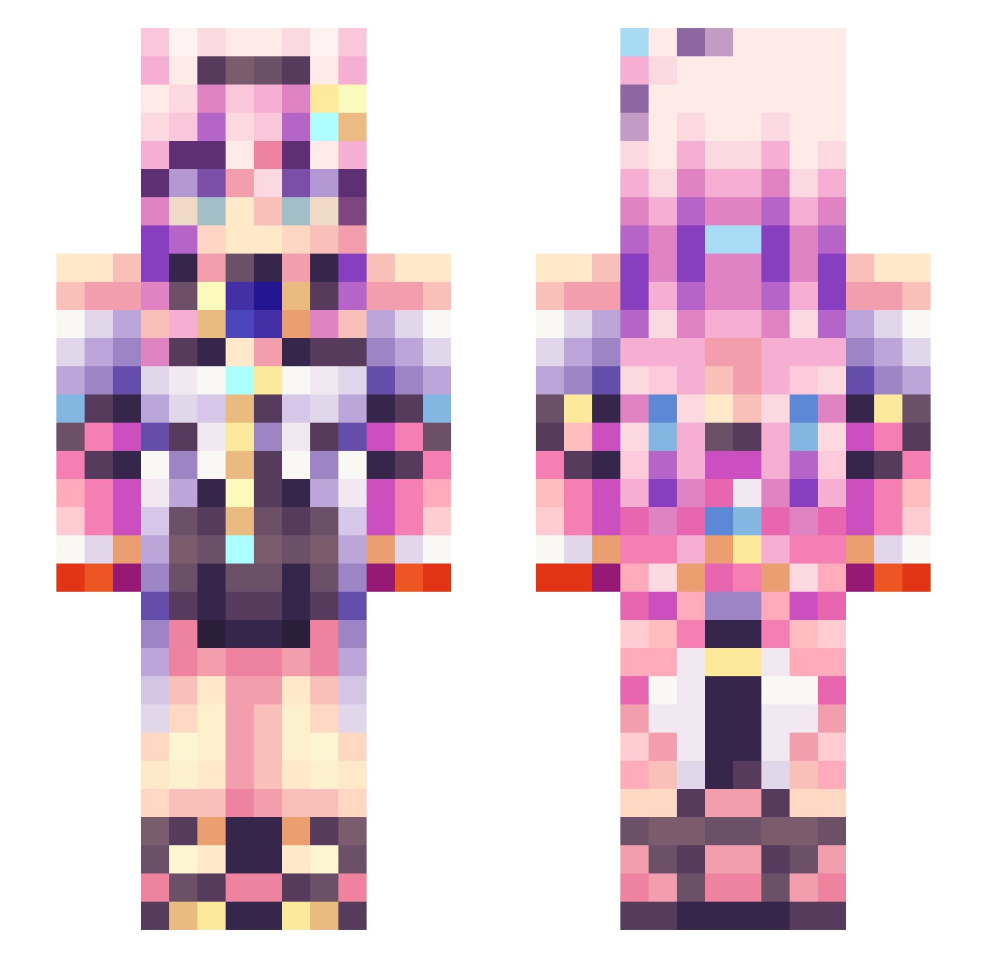 cyvl Minecraft skin, front and back view