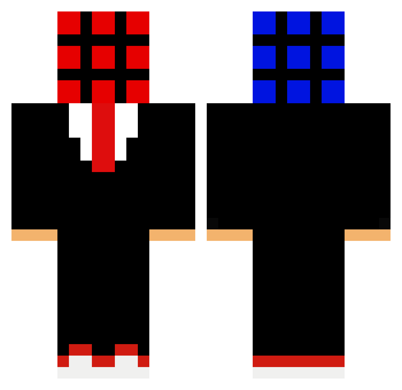 pyrotoxin Minecraft skin, front and back view