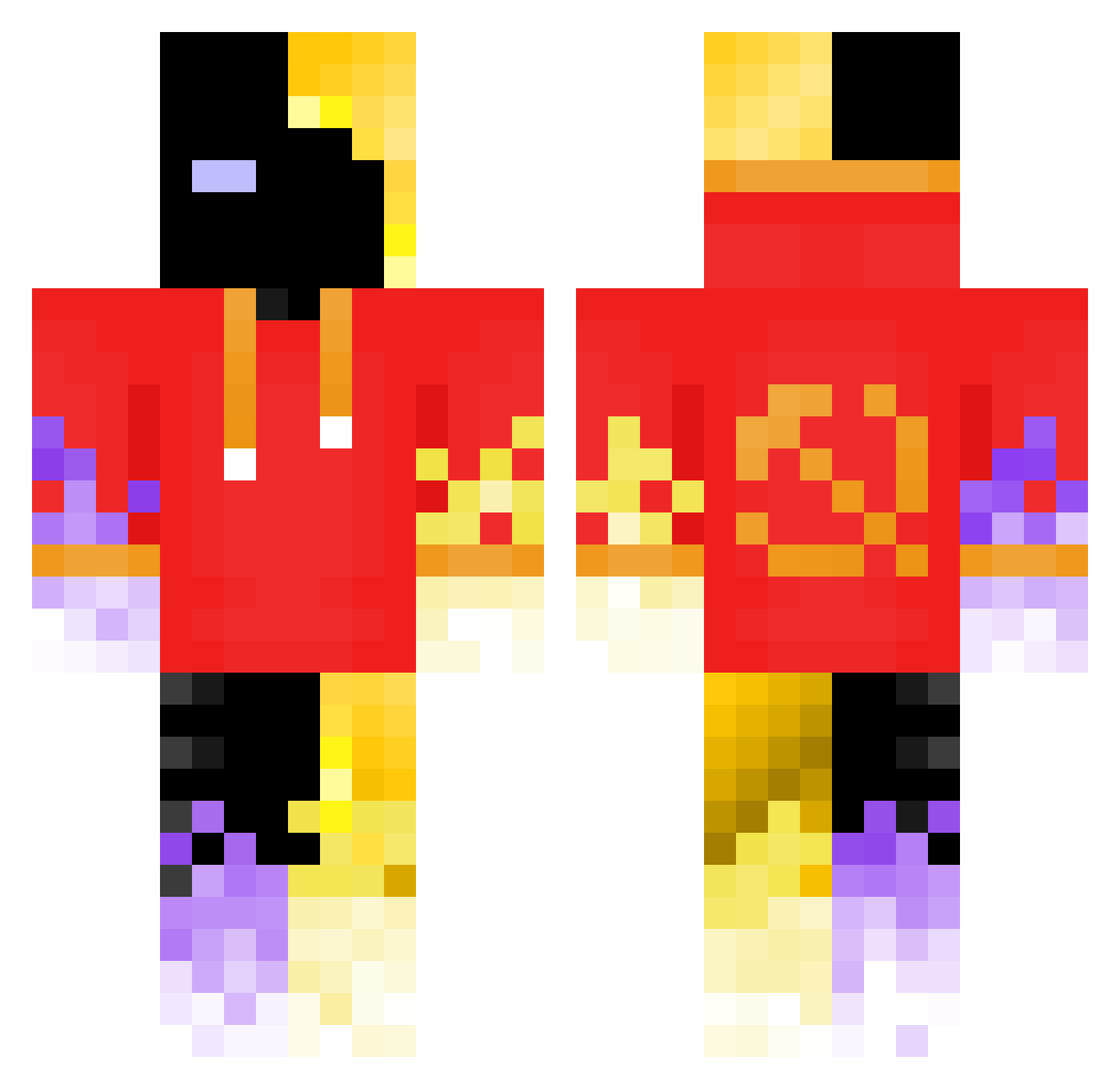 sklarp Minecraft skin, front and back view