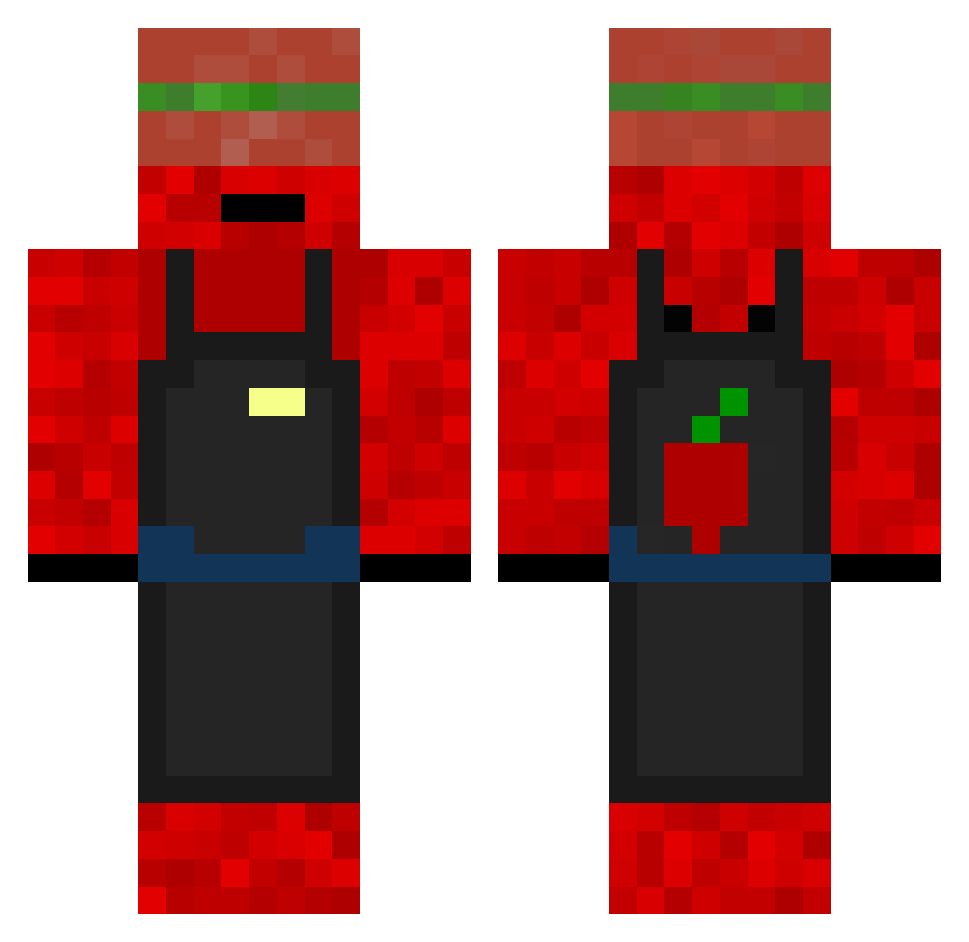 LBEnderman Minecraft skin, front and back view