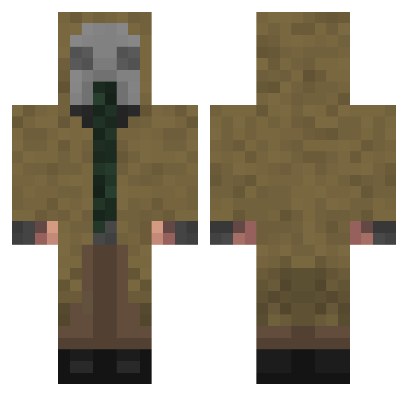 Lele_Kokei Minecraft skin, front and back view
