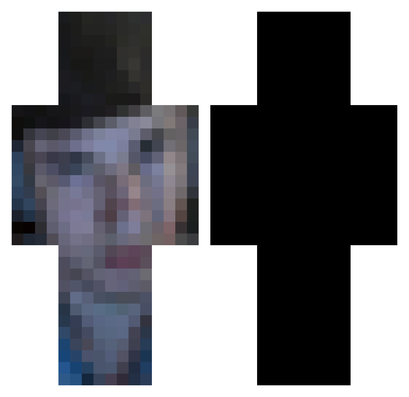 Kasper939 Minecraft skin, front and back view