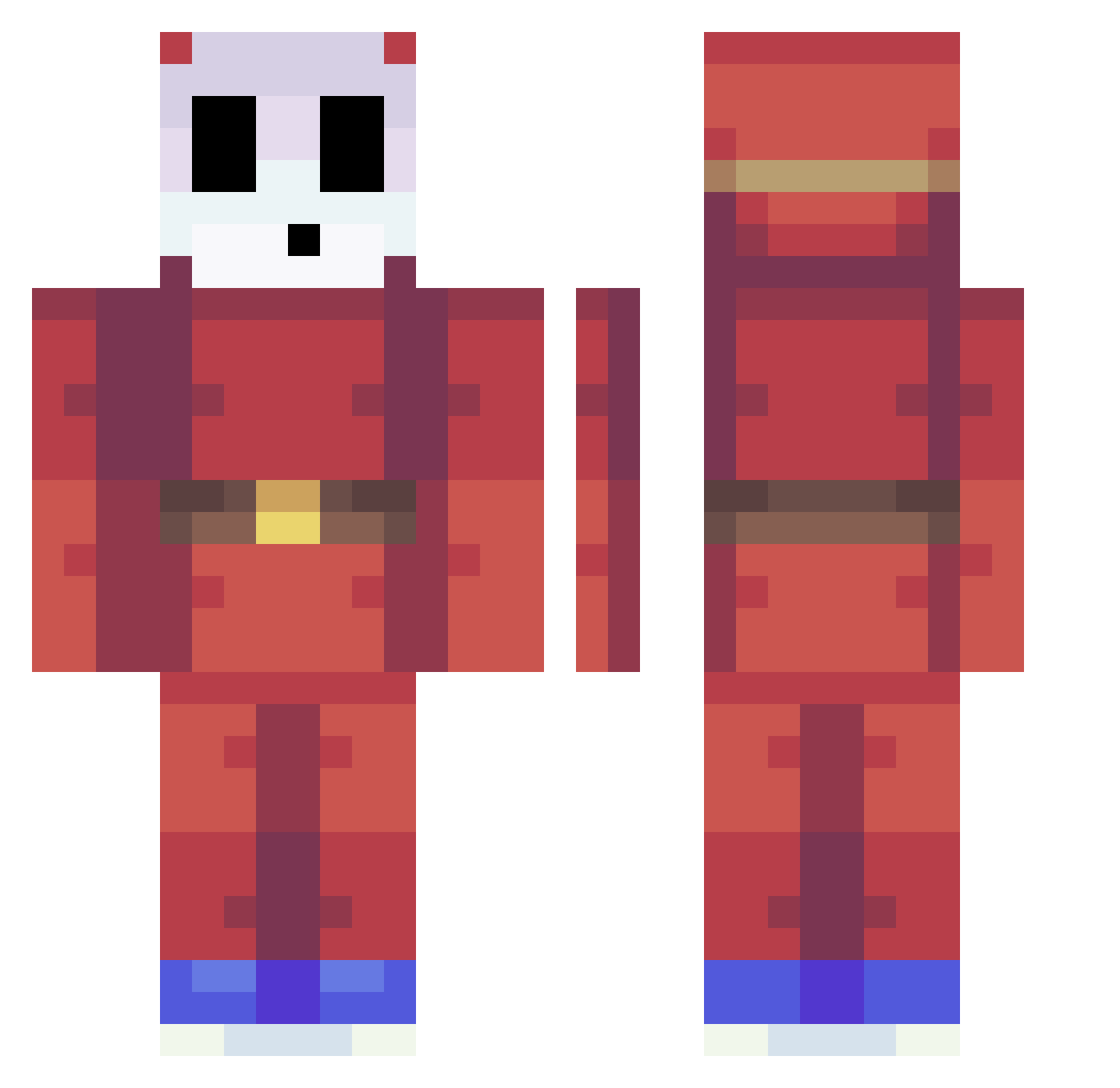 NickTheCup Minecraft skin, front and back view