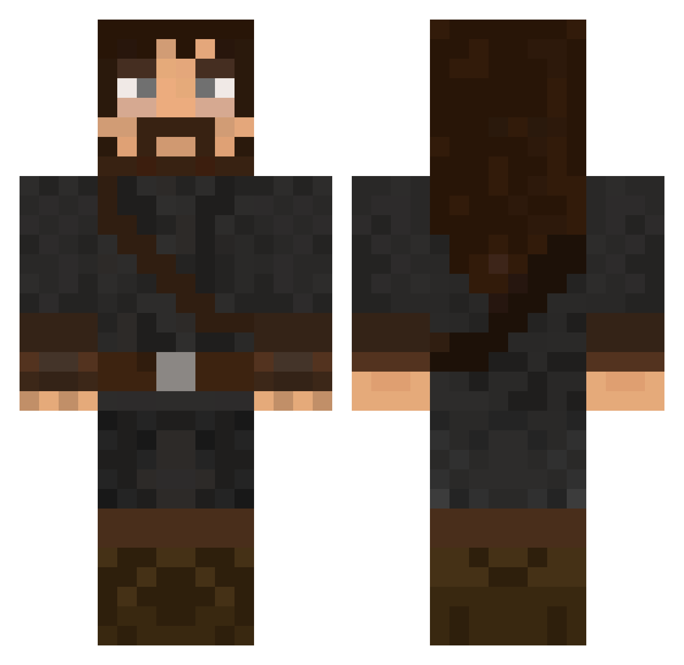 kos360 Minecraft skin, front and back view