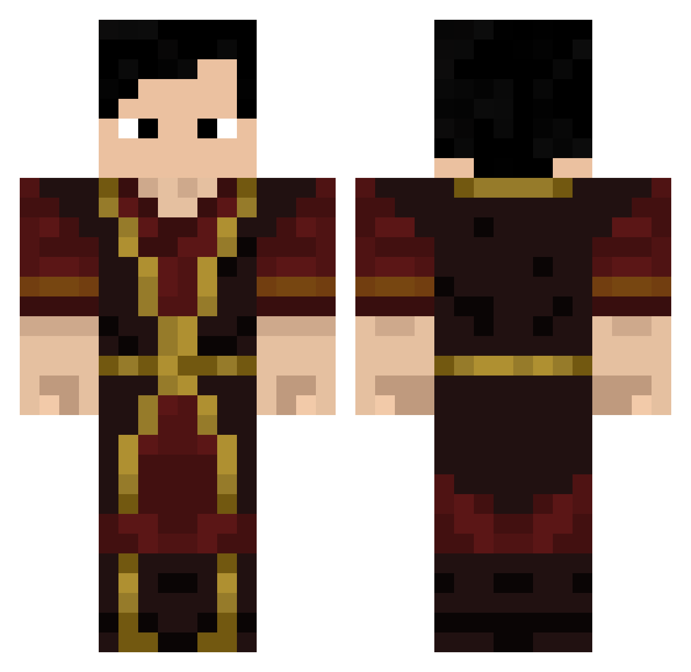 oFake01 Minecraft skin, front and back view