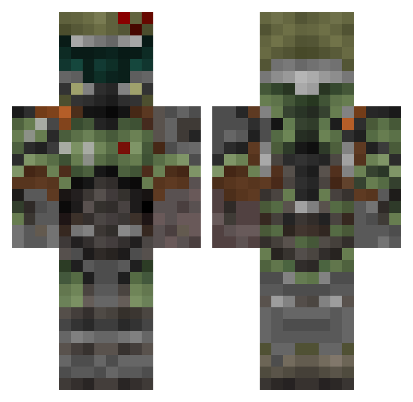 imheadshot Minecraft skin, front and back view