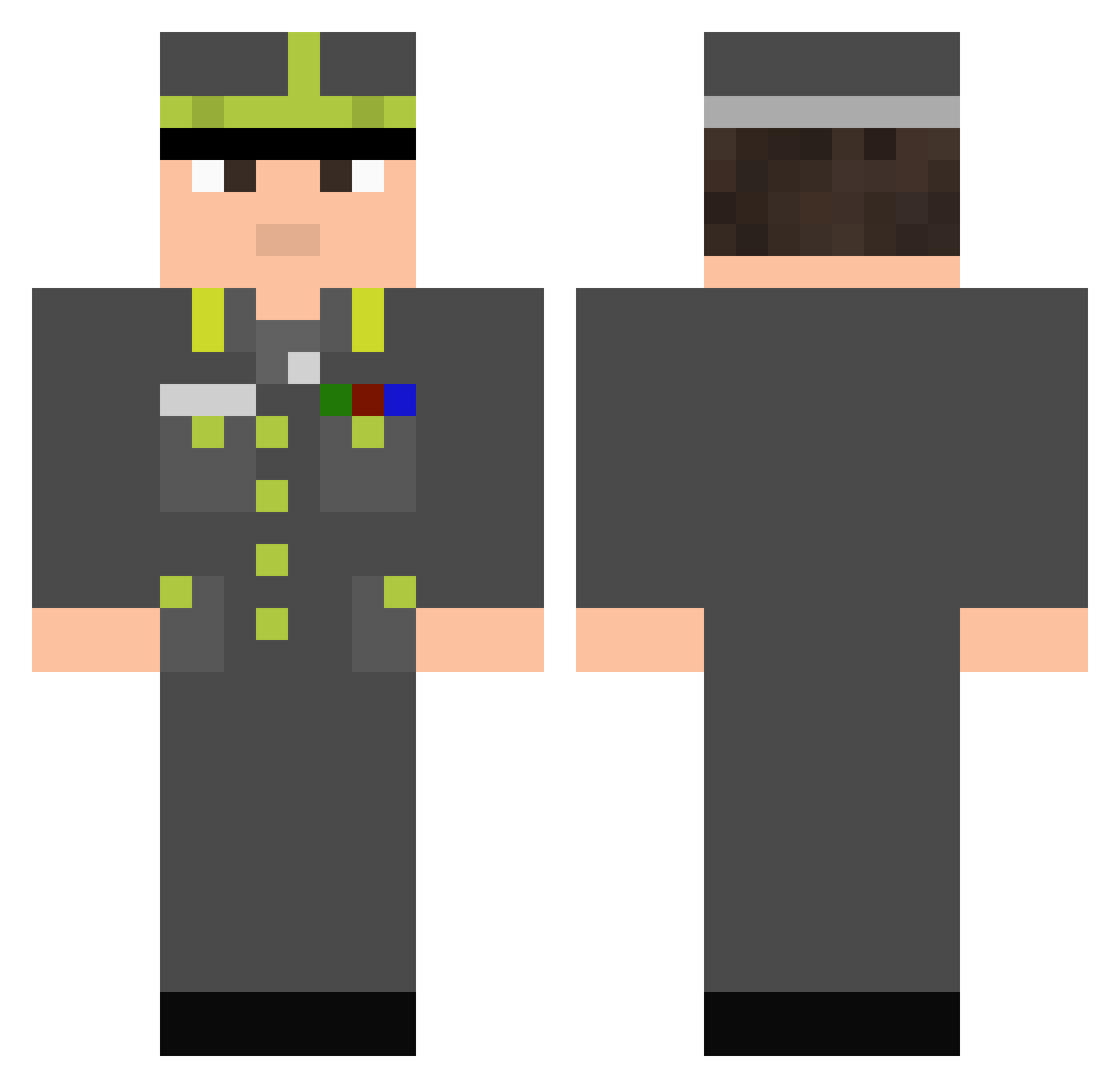 hio007 Minecraft skin, front and back view
