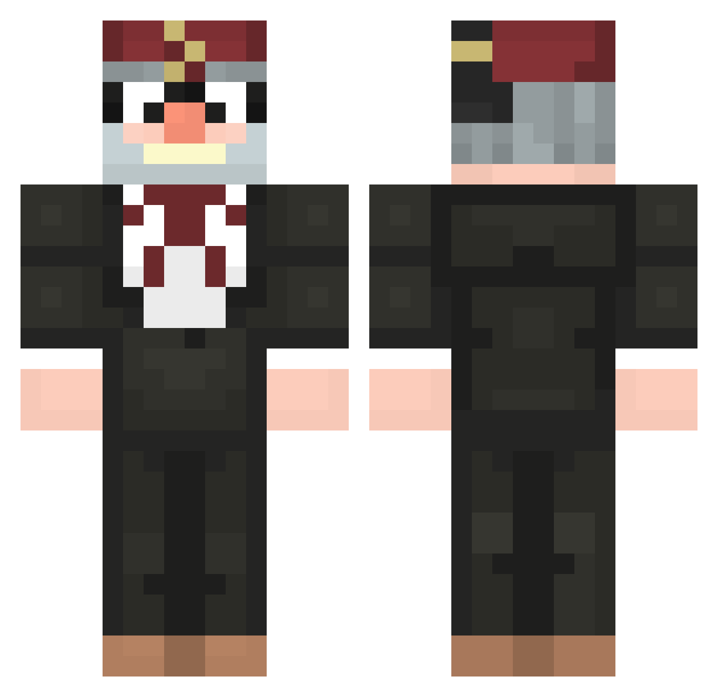 Cochett Minecraft skin, front and back view