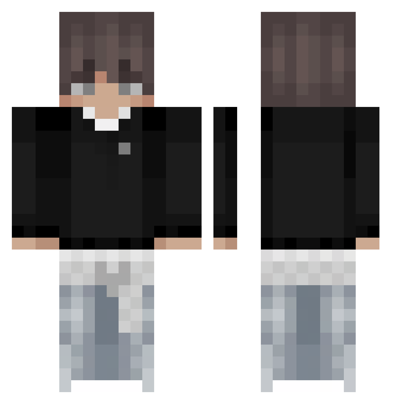 xjmmy Minecraft skin, front and back view