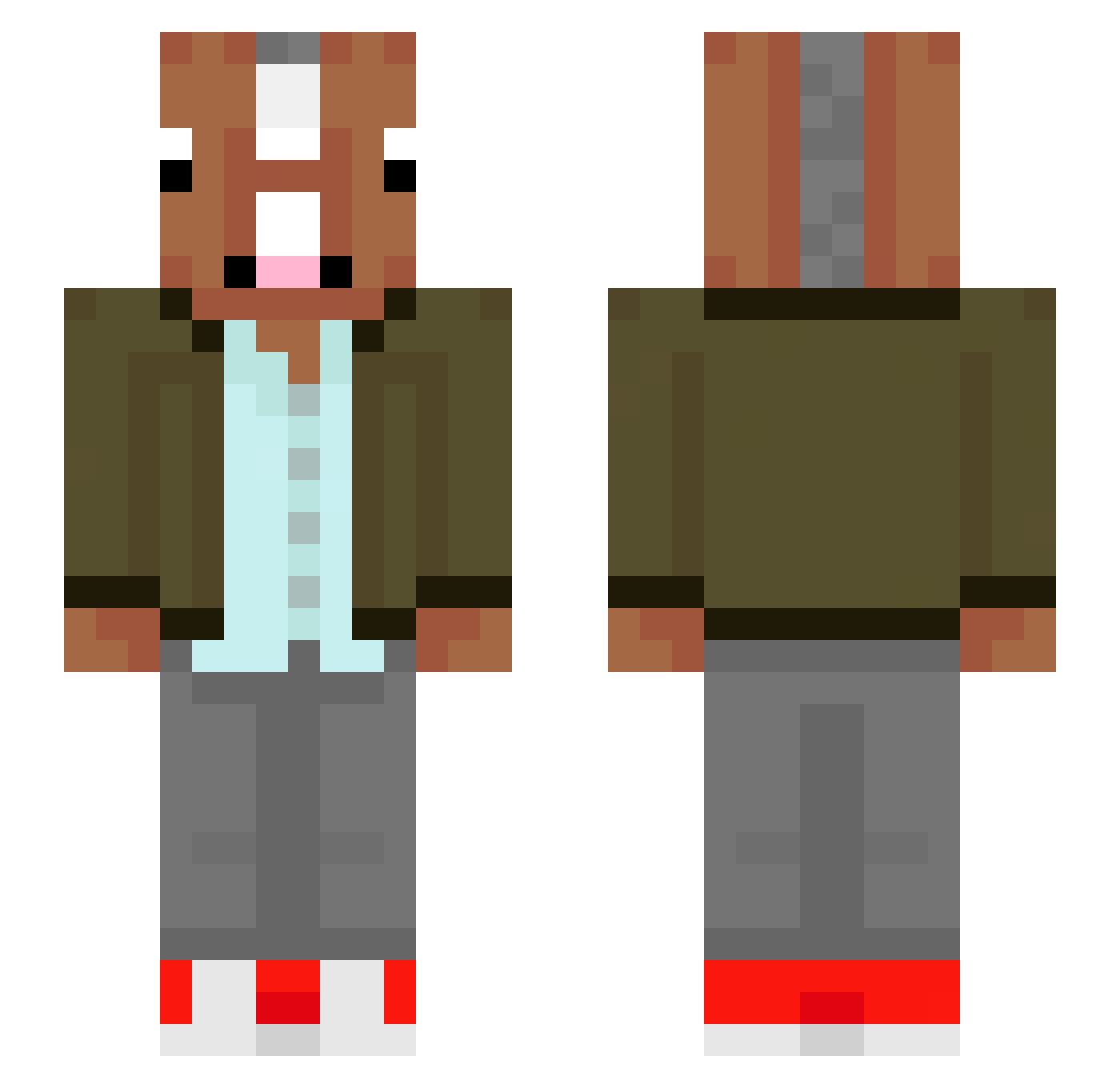 darkwatergoose Minecraft skin, front and back view