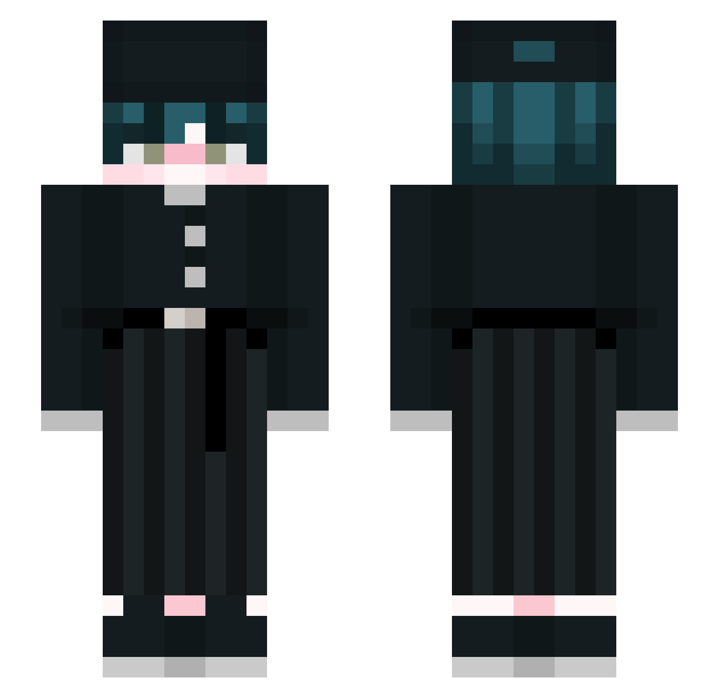 Fholko Minecraft skin, front and back view