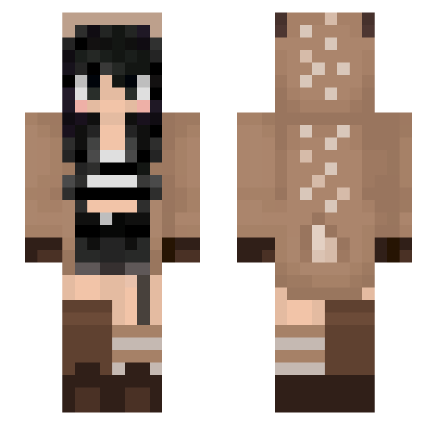 Gzftb Minecraft skin, front and back view