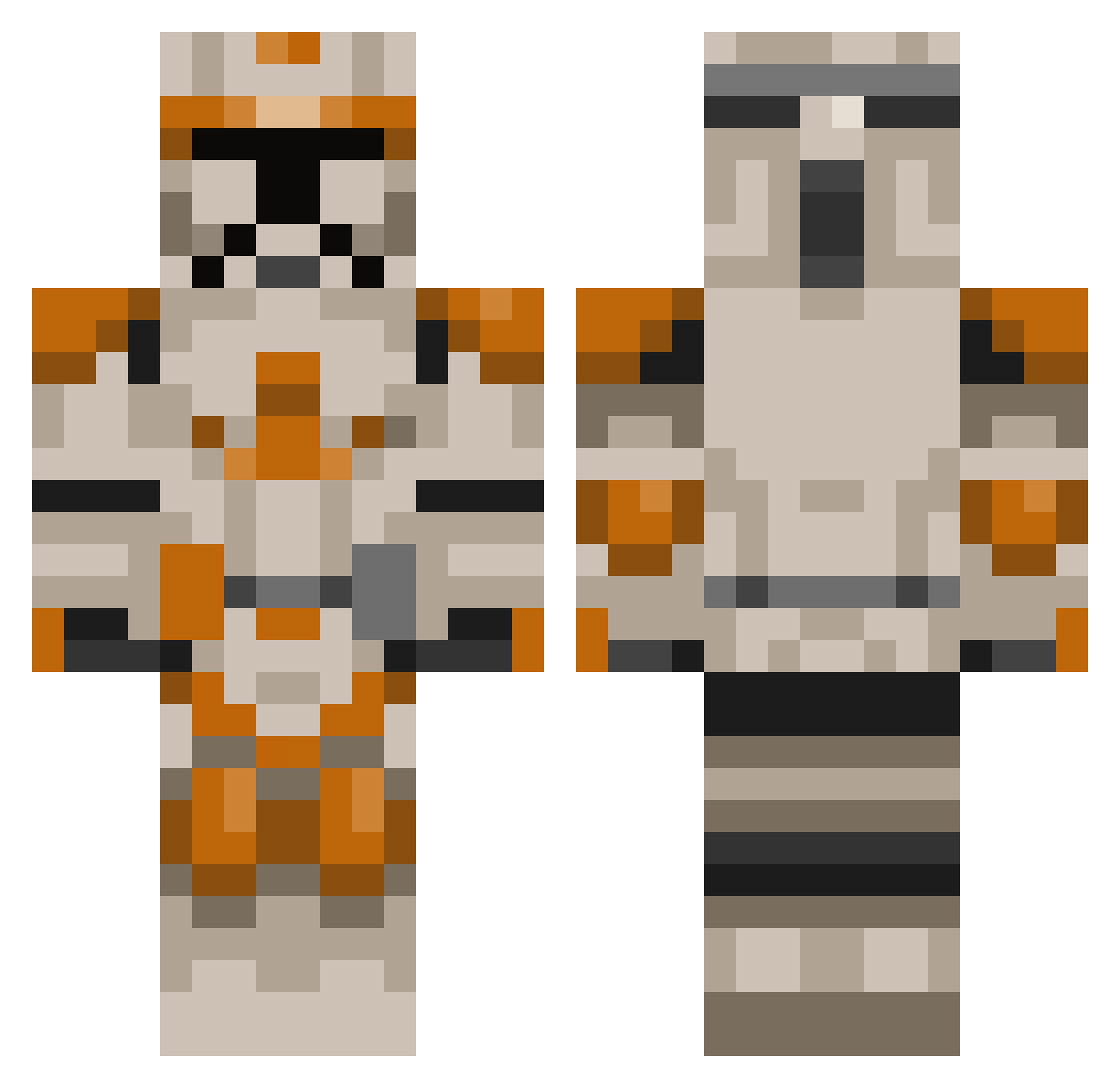 WOLFPACK3398 Minecraft skin, front and back view