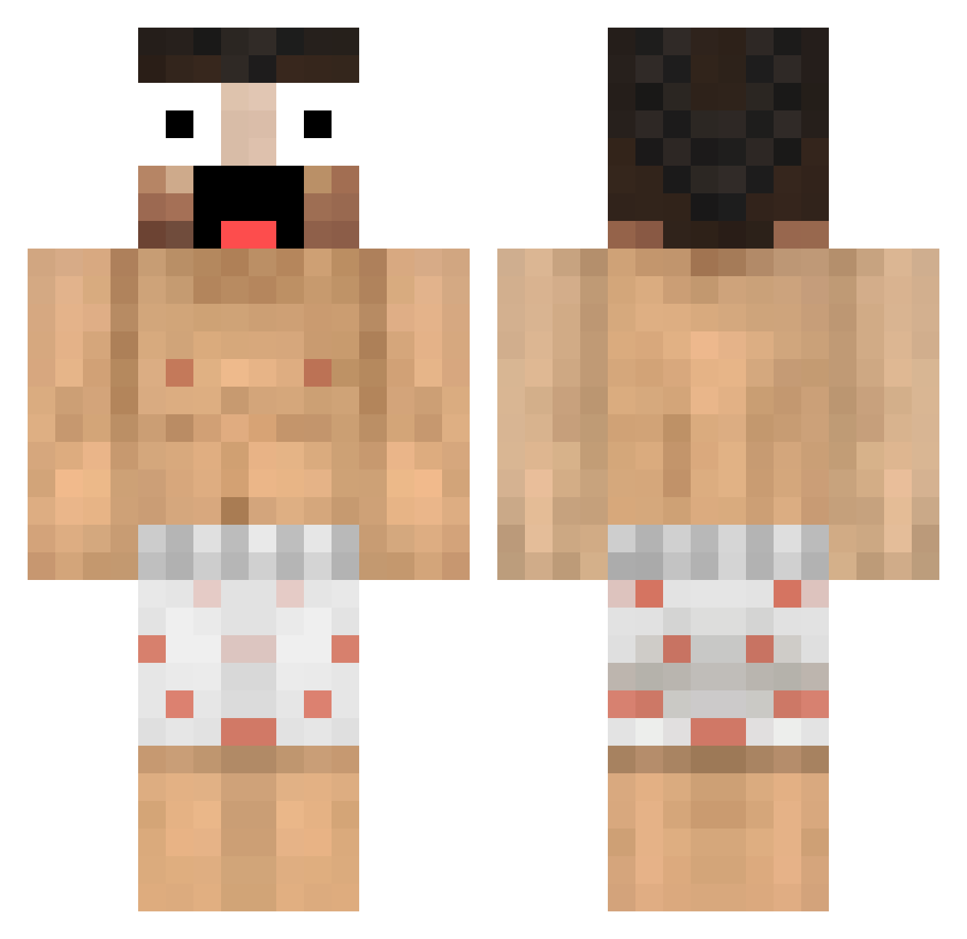 Haukc Minecraft skin, front and back view