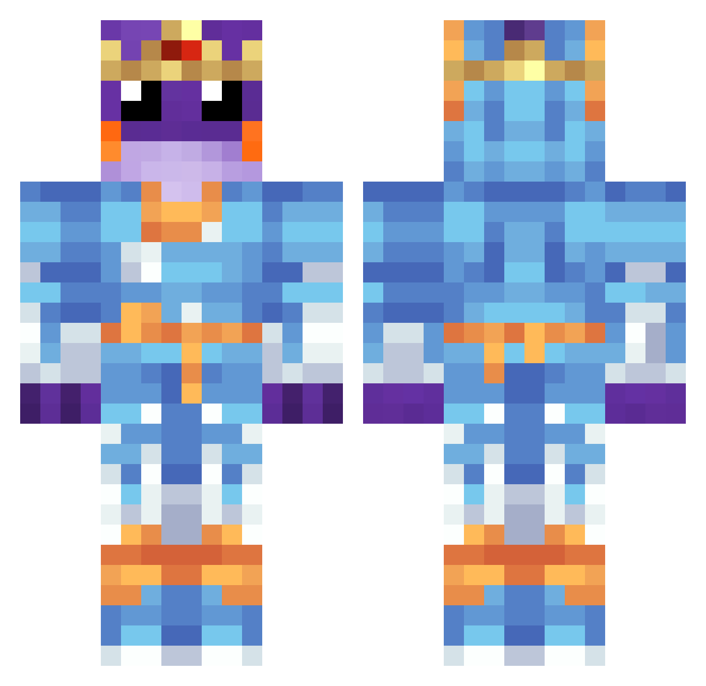 SpaceLemon6253 Minecraft skin, front and back view