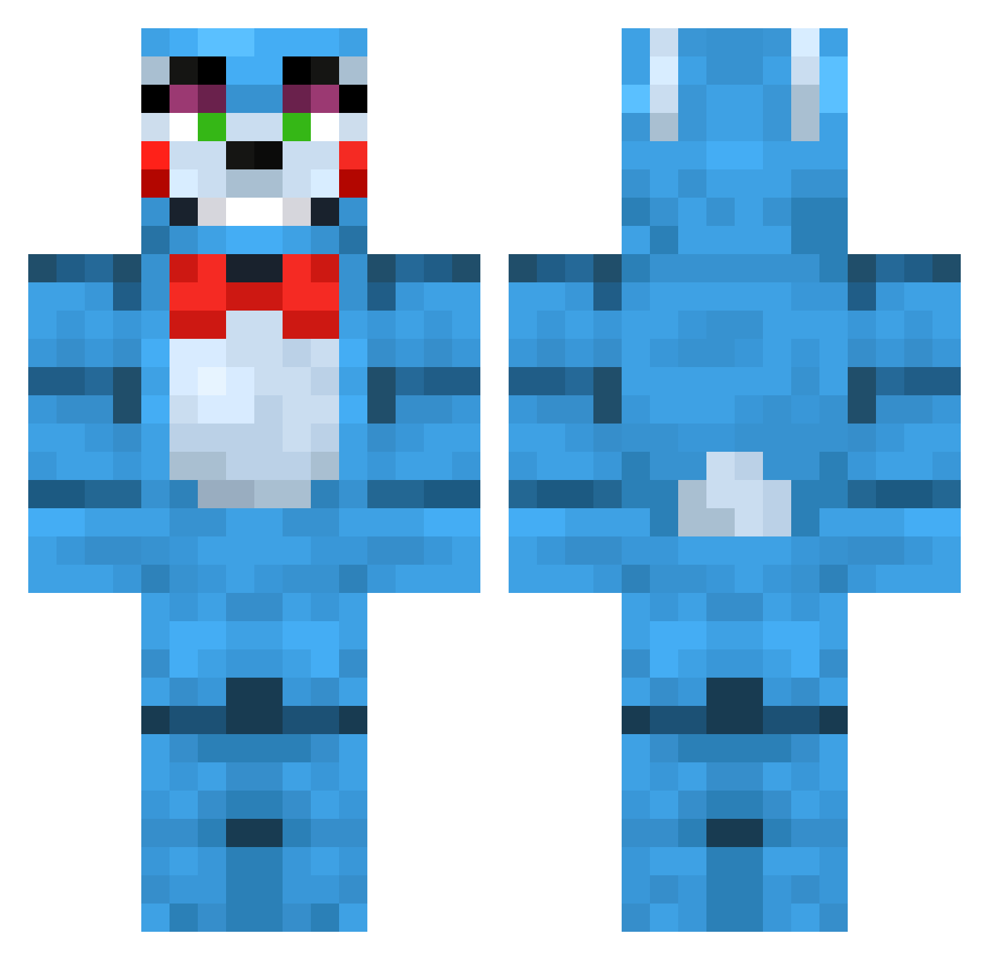 Muhfaad Minecraft skin, front and back view