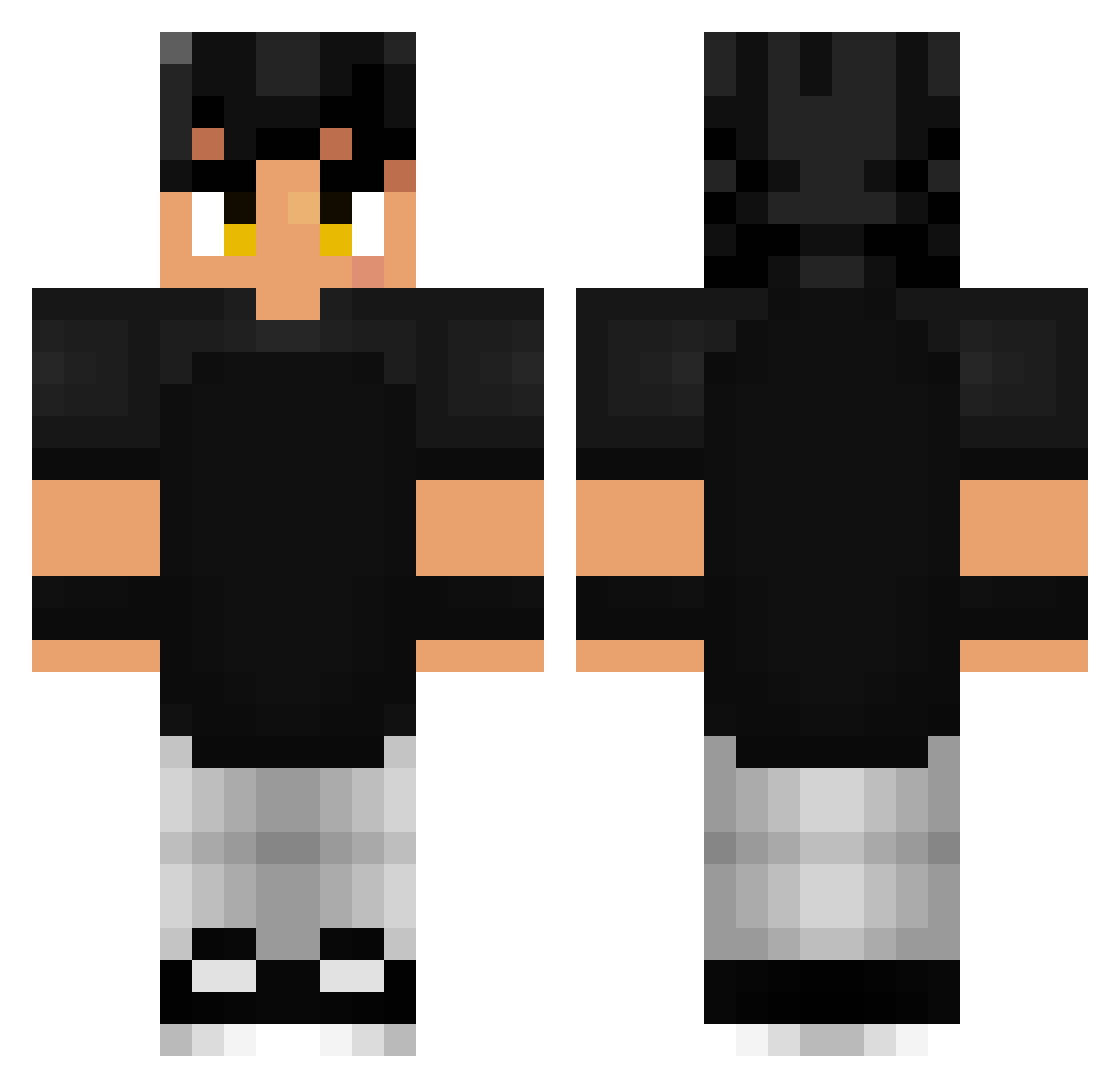 Loft Minecraft skin, front and back view