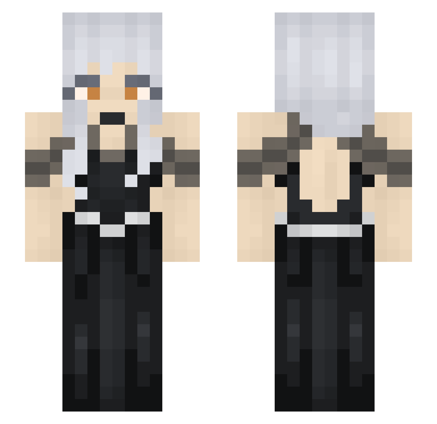 tinwillows Minecraft skin, front and back view