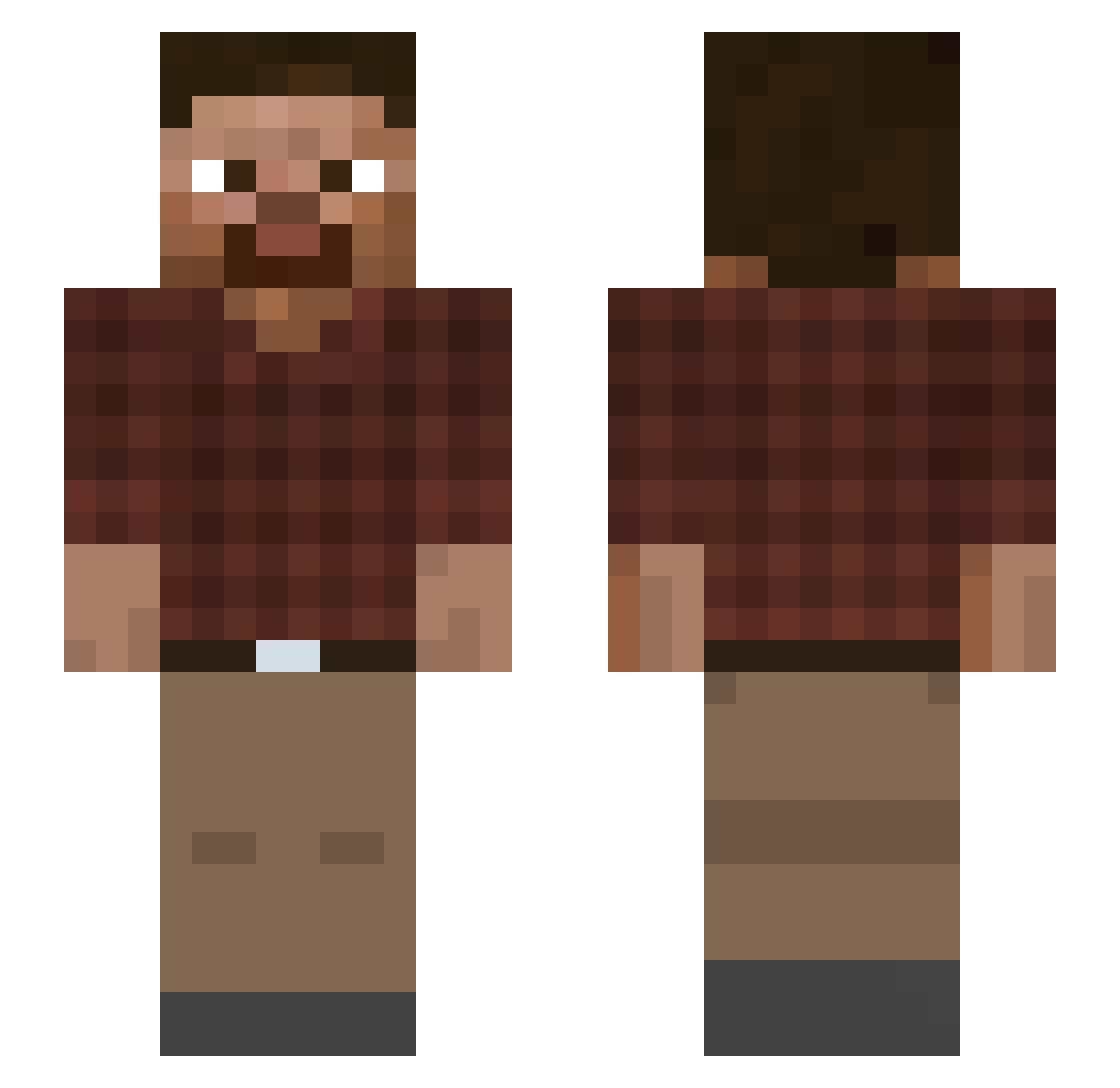 Bobleuko Minecraft skin, front and back view
