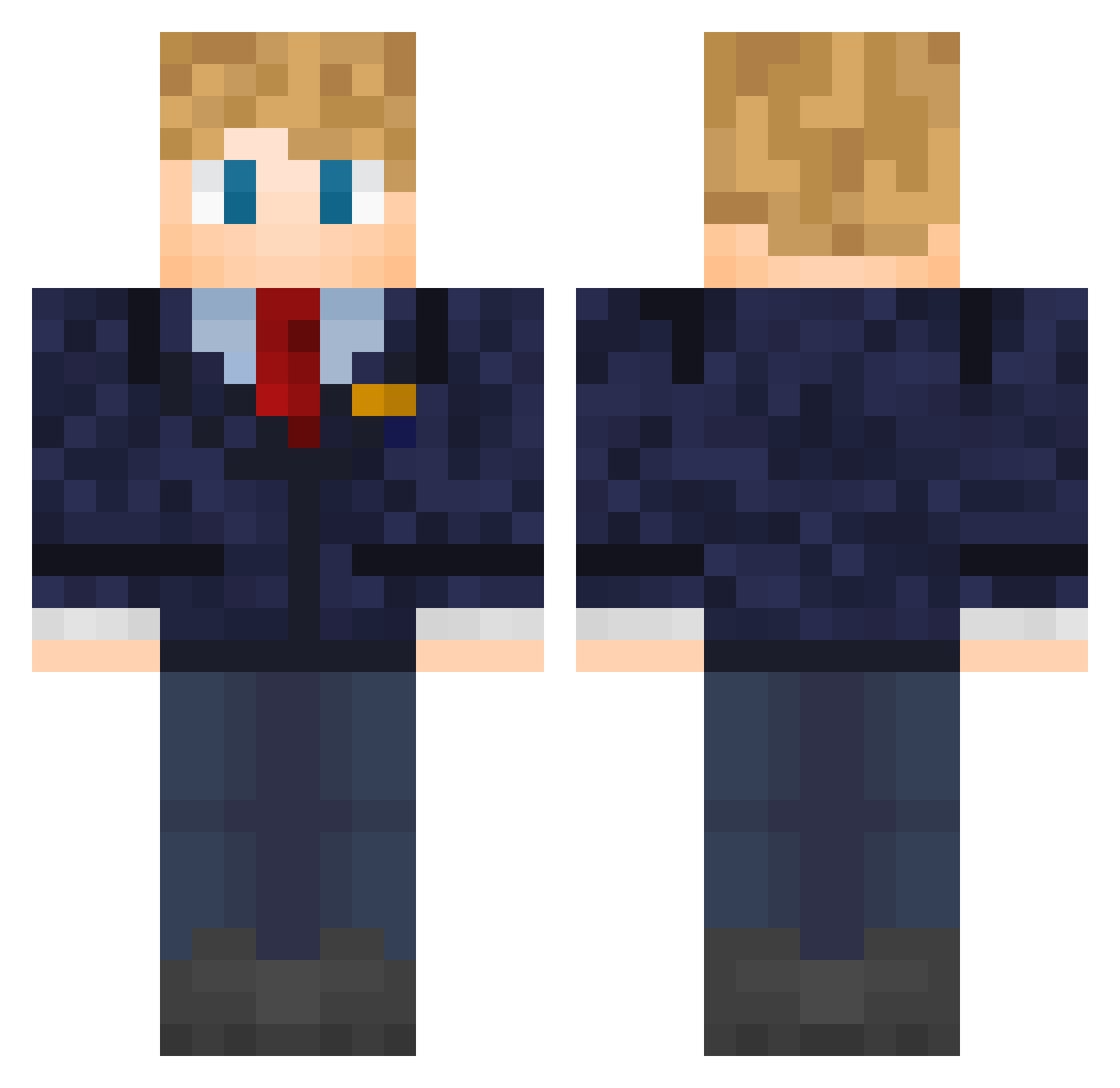 Xandeaur Minecraft skin, front and back view