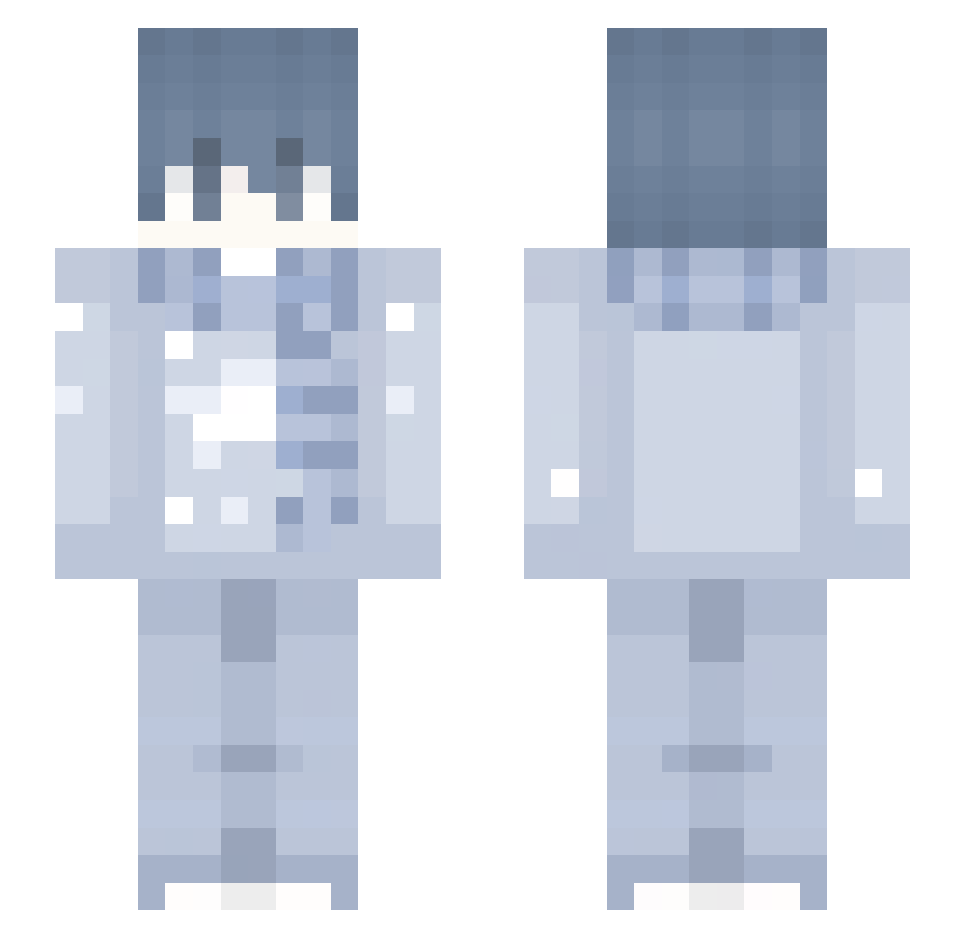 Piruw Minecraft skin, front and back view