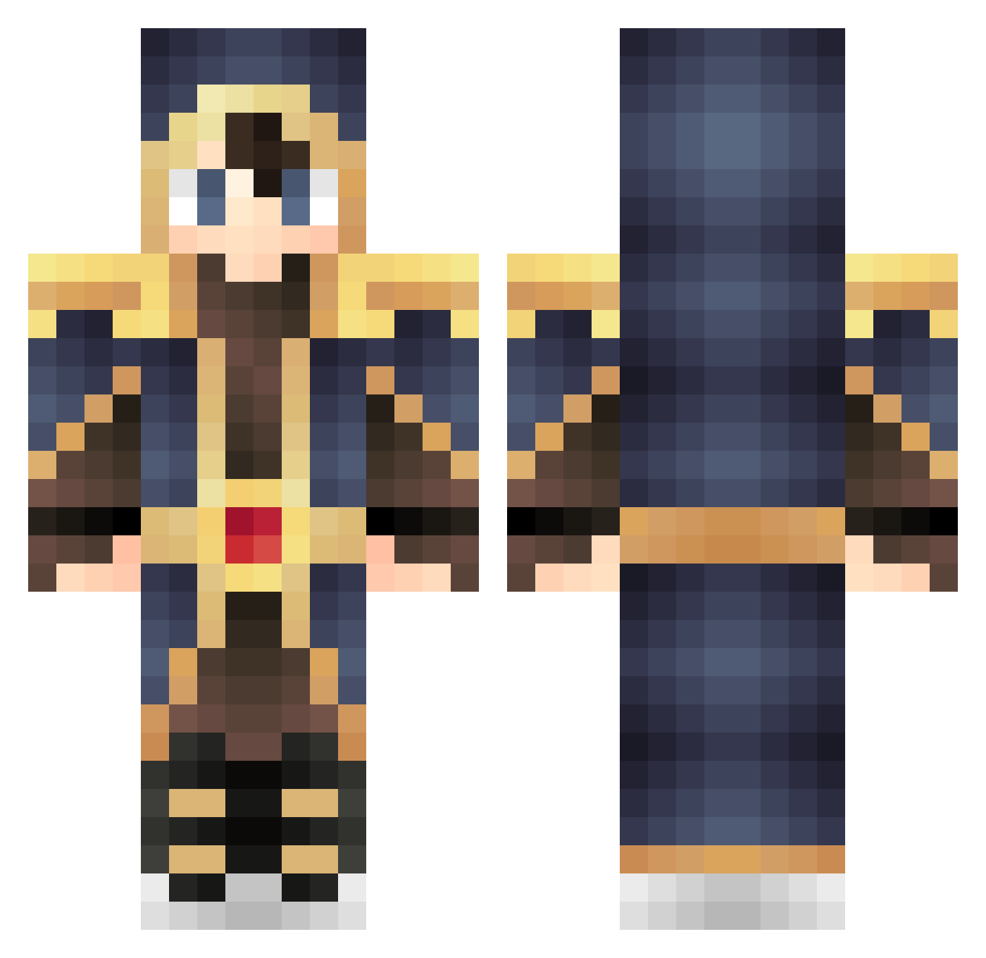 TreeAnimations Minecraft skin, front and back view