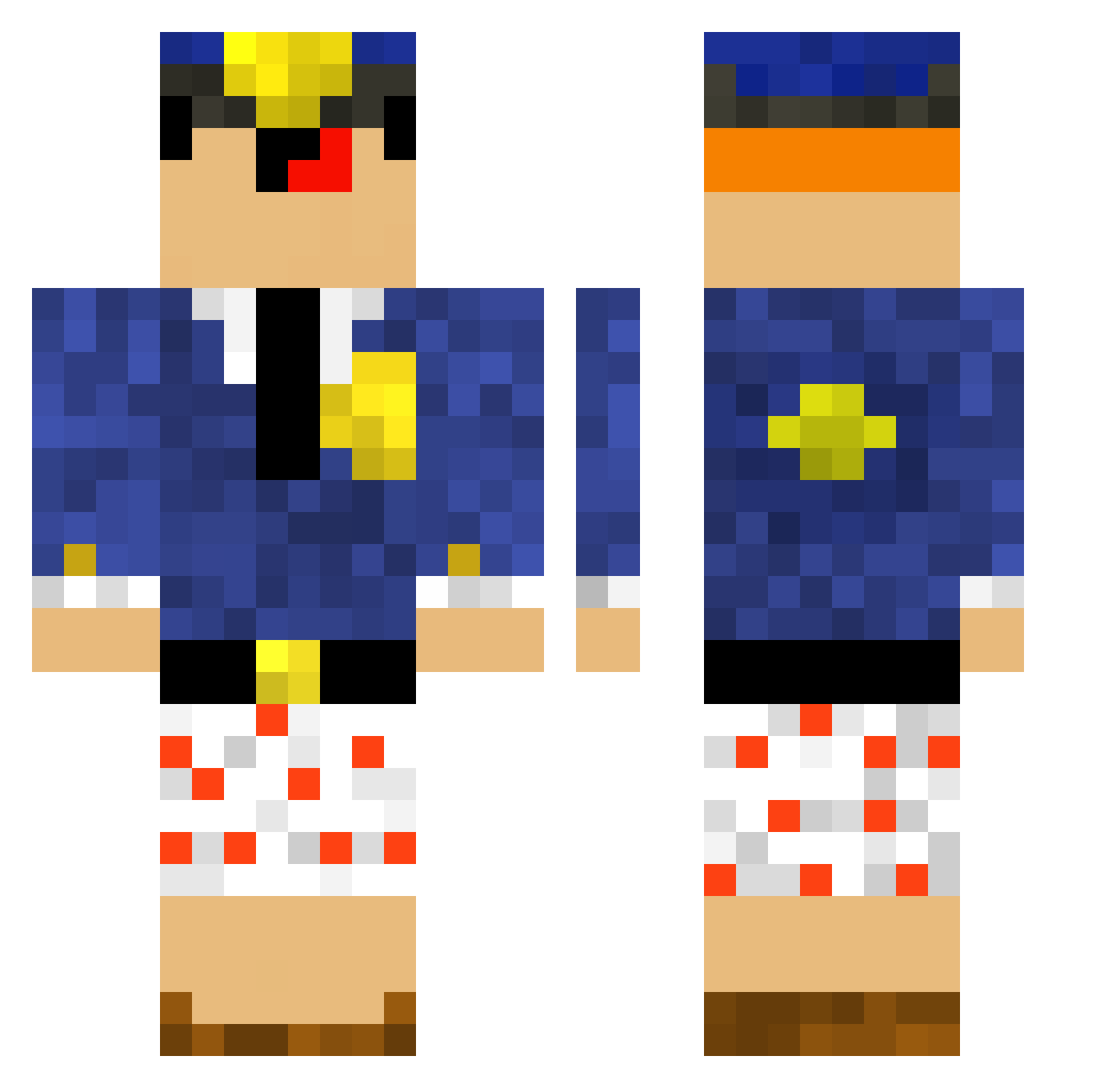 policejnistat Minecraft skin, front and back view