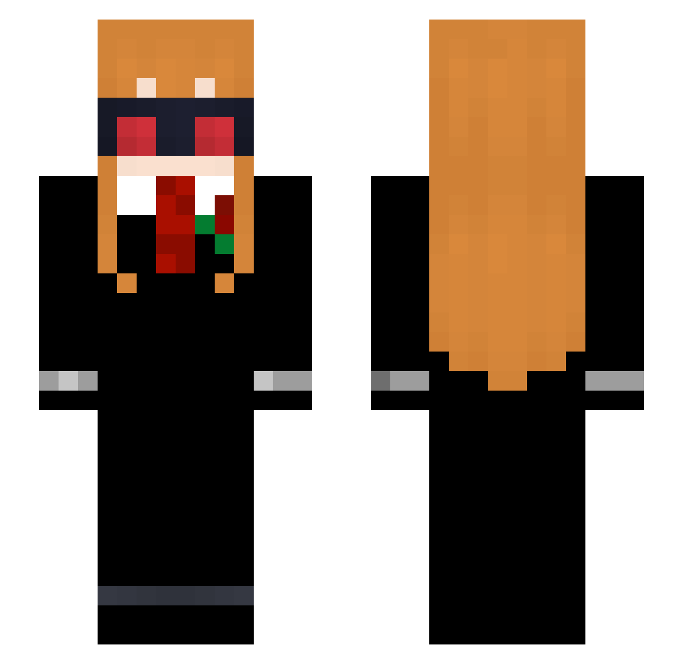adrikazu Minecraft skin, front and back view