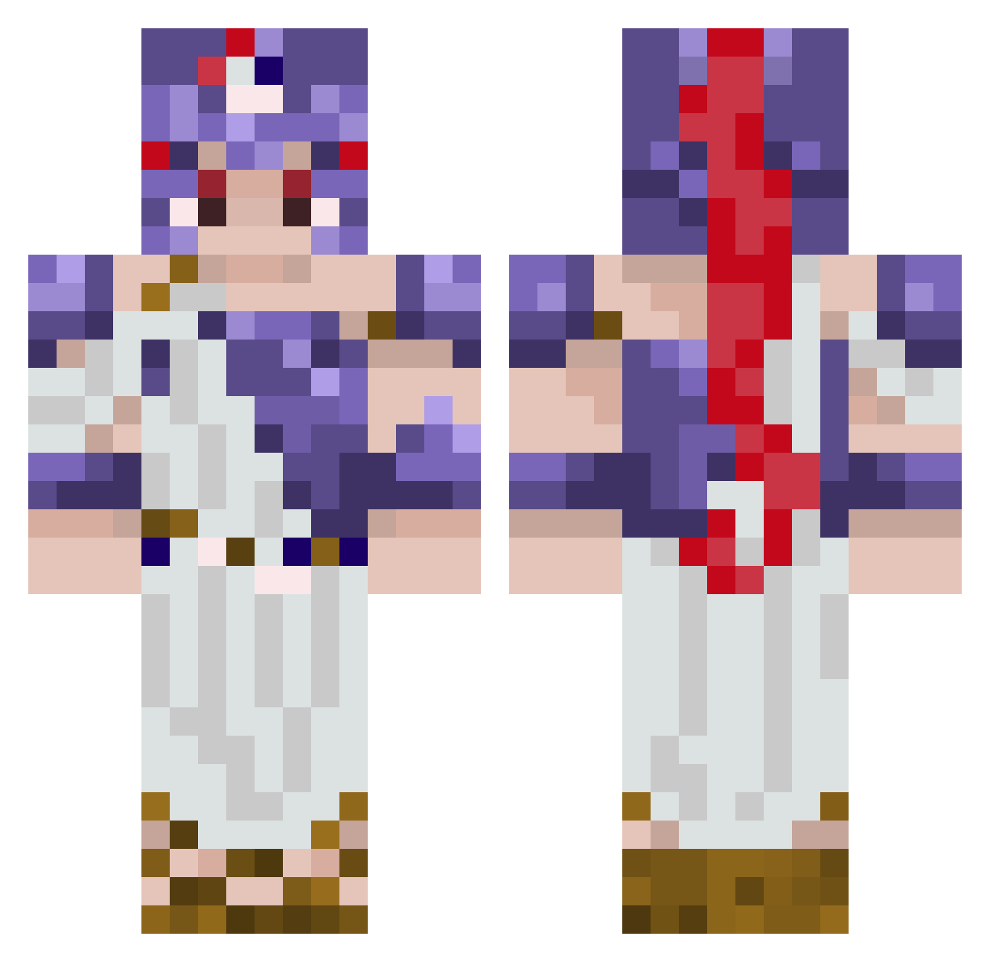 webrickolage Minecraft skin, front and back view