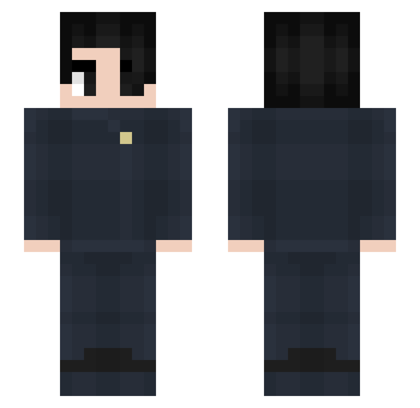 zombiegirlxd Minecraft skin, front and back view