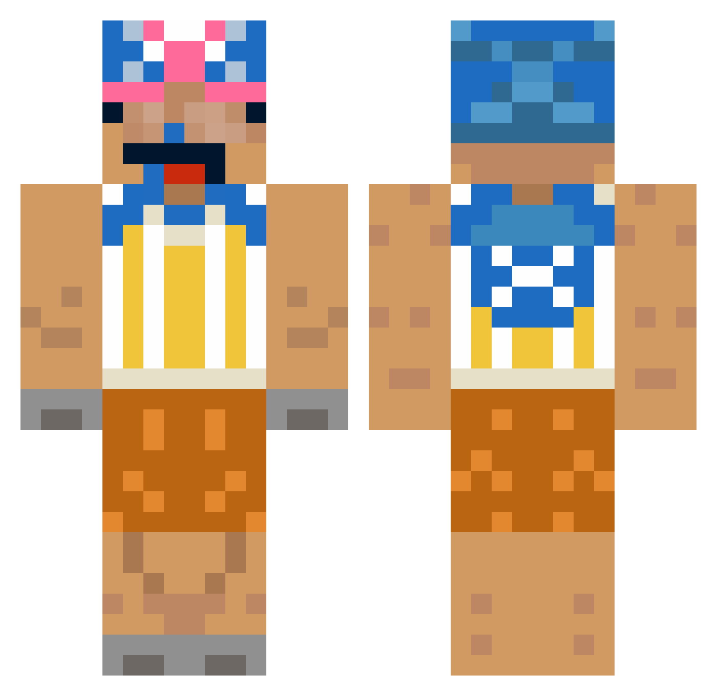 Colonoscopy01 Minecraft skin, front and back view