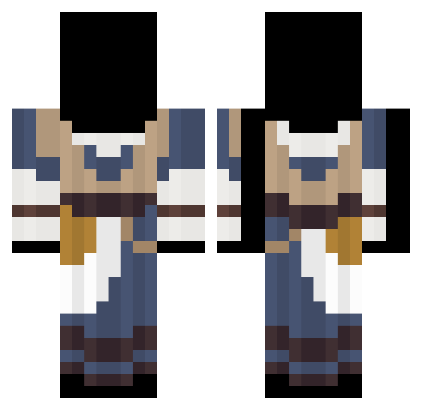 SnoopWolf Minecraft skin, front and back view