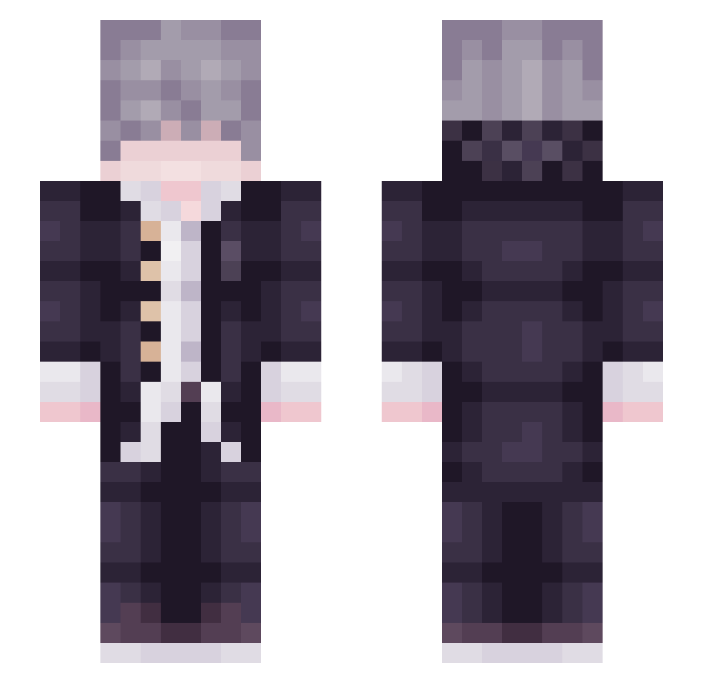 Lowry Minecraft skin, front and back view