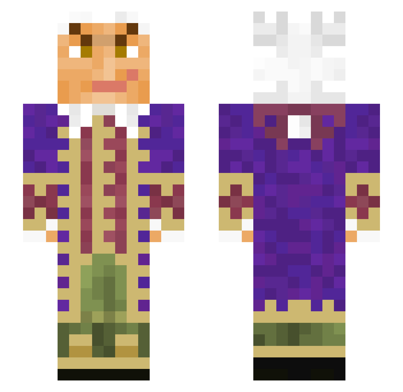 TummyTime69 Minecraft skin, front and back view